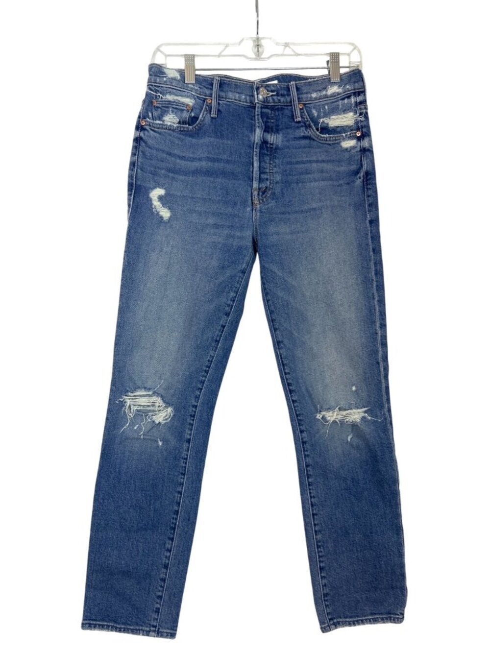 Mother Superior Jeans Sz 26 The Trickster Ankle Distressed Blue Denim Trendy